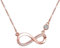 Infinite U Collier et pendentif femme en argent 925 L'amour infini orné zircon brillant couleur d'or rose Cadeau Noël cadeau de la fête des mères