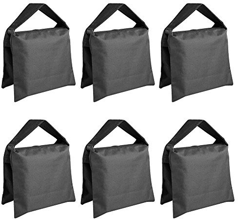 Neewer® 6er-Pack Schwarze Fotografie-Sandsäcke, Gegengewicht für Lichtstative/Dreibeinstative