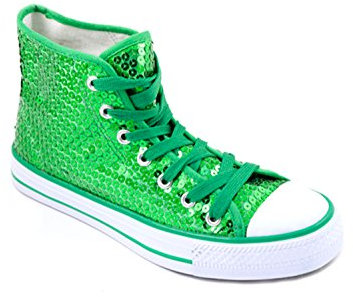 Unbekannt Pailletten Schuhe Glitzer 36-42 Damen & Herren 9 Farben (39, Dunkel Grün)