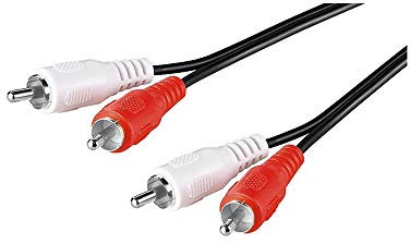 Goobay 50408 Stereo Cinchkabel 5m / 2x Cinch-Stecker auf 2x Cinchstecker / RCA Kabel geschirmt / Subwoofer Kabel für Blu Ray Verstärker HiFi / Cinch Kabel 5m / Schwarz