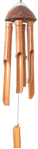 Carillon à Vent en Bambou avec Noix de Coco, env. 30 cm
