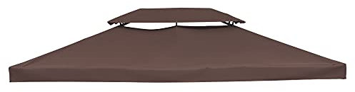 Outsunny Toile de Rechange pour Pavillon Tonnelle Tente Polyester Haute Densité Imperméabilisé 180 g/m² 3 x 4 m Chocolat