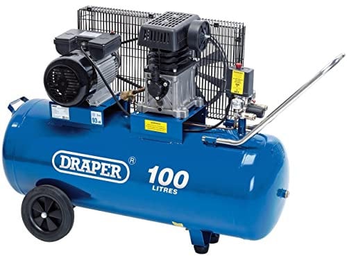 Draper 31254 Compressore d'aria con trasmissione a cinghia, 100L, 230V 2.2KW, 3HP