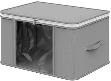Vinsani Large Capacity Clothes Storage Bag Organizer, Moisture Proof, Grey