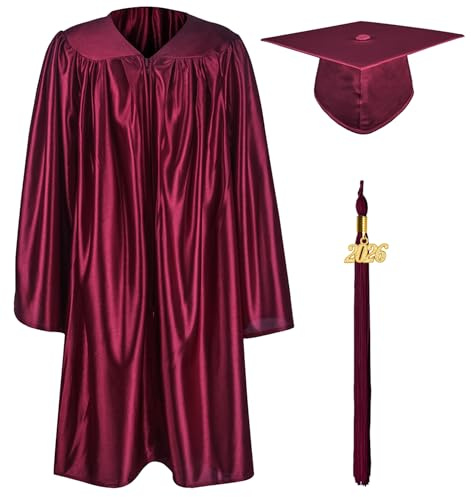 GraduationMall Kinder Akademischer Abschluss Talar mit Doktorhut und Quaste 2026 Für Vorschule Abschlussfeier 12 Farbe