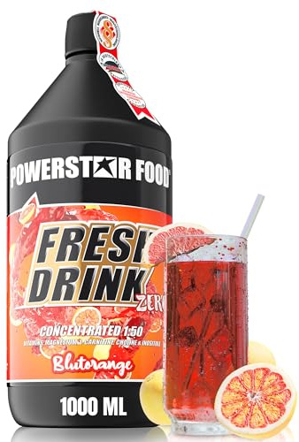 Powerstar FRESH DRINK Elektrolyt-Konzentrat 1000 ml - kalorienreduziert | Hypotonisches Vitamin-Erfrischungsgetränk für Ausdauer- und Kraftsport - Flasche Konzentrat - Made in Germany
