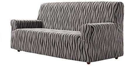 Zebra Textil Andros - Elastische Sofa-Husse, Größe 3 Sitzer (Von 180 bis 210 cm), Farbe Grau
