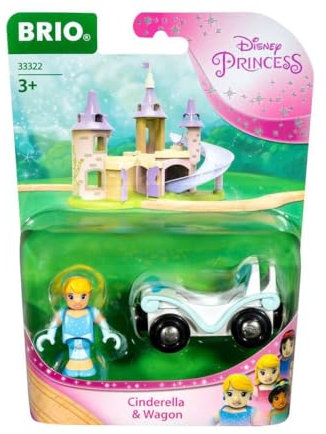 BRIO Disney Princess 33322 - Aschenputtel mit Waggon - Ergänzung Holzeisenbahn - Empfohlen ab 3 Jahren