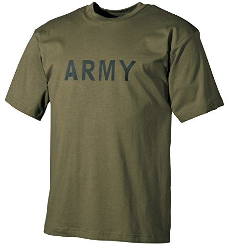 MFH Men's T-Shirt Olive with Army Print Size 3XL