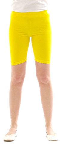 YESET Kinder Shorts Sport Pants Sportshorts Kurze Leggings aus Baumwolle Jungen Mädchen gelb 116