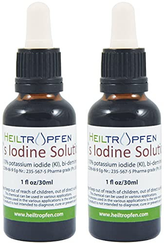 2x Lugolsche Lösung 5% | 2x 30 ml | Inhaltsstoffe in pharmazeutischer Qualität | 15% Lugols liquid Formulierung | 5 Prozent elementares Jod und 10% Kaliumjodid | Doppelpack | Heiltropfen®