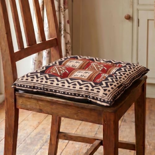 Steppkissen, handgefertigtes Blockdruck Sitzkissen, 40x40 cm, Modell 11 | Traditioneller Blockdruck, 100% Baumwolle, vielseitig einsetzbar, pflegeleicht, nachhaltige Handarbeit aus Indien