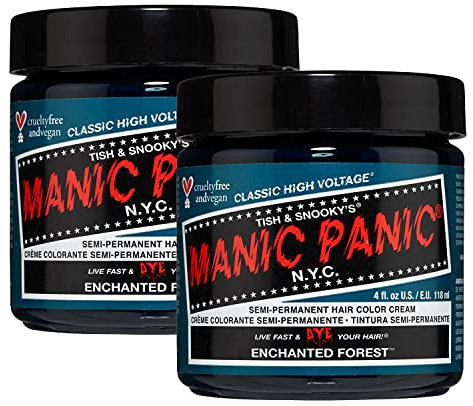 Manic Panic Enchanted Forest Classic Creme, Vegan, Cruelty Free, Green Semi Permanent Hair Dye 2 x 118ml