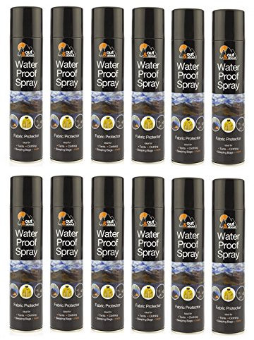Water Proof Spray 12 x 300ml Protector Waterproofing Fabric Shoes Tent Cloth Camp