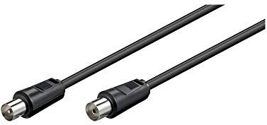 Goobay 50912 Cavetto Coassiale Antenna Coax 9.5 mm (<70 dB), Schermatura Doppia, Nero, 15 m Lunghezza del Cavo