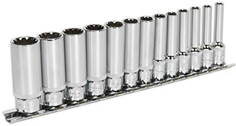 Sealey Ak69813D Socket Set 13Pc Deep 1/4Sq Drive Total Drive