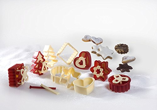 G S D Haushaltsgeräte 32 121 Linzer-Keksausstecher-Set mit Auswerfer, 12-teilig