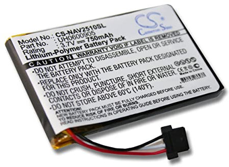 vhbw 1x Batterie Compatible avec Navigon 2510, 2510 Explorer GPS, Appareil de Navigation (750mAh, 3,7V, Li-polymère) - Remplacement pour UH0600905