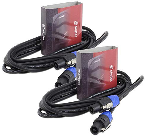 Skytec 2x 5m Low Noise 2 pin NL2 - NL2 Speaker Cables