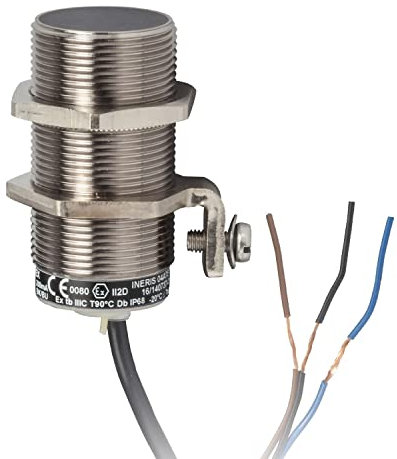 Schneider XS1M30AB120EX XS1 Inductive Proximity Switch M30 L50mm Brass Sn 10mm 12-24V DC 2m Cable ATEX