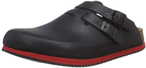 Birkenstock Homme Kay Leder Softfootbed Sabots, Noir/Rouge, 41 EU