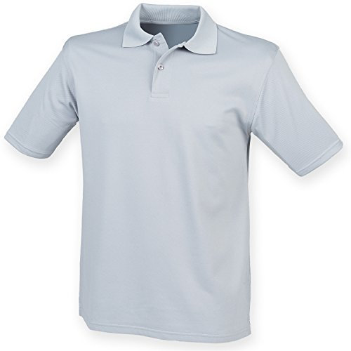 Henbury Mens Coolplus® Pique Polo Shirt (S) (Silver Grey)