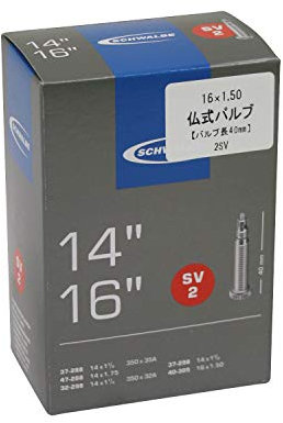 Schwalbe Fahrradschlauch SV2 32/47-288/305 EK 40 mm, Schwarz, Nr. 2 14 Zoll (32/44-288/305