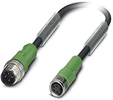 PHOENIX CONTACT SAC-4P-M12MS/0.3-PUR/M 8FS Sensor/Aktor-Kabel, 4-Polig, M12 Stecker Gerade, A Kodierung, M8 Buchse Gerade, 0.3m Kabellänge, Schwarz/Grau
