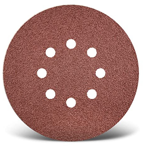 MENZER Red Klett-Schleifscheiben, 150 mm, 8-Loch, f. Exzenterschleifer, Normalkorund (50 Stk.) K40