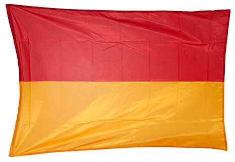 Fahnen Kössinger, Hissflagge im Querformat, Fahne Bundesland Burgenland, Hissfahne ohne Wappen, hochwertiger Siebdruck, Brillante Farben, rot-Gold, reißfest, 150 x 100 cm, 1,5 m² Fläche