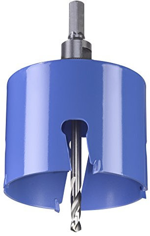 kwb Universal-Lochsäge – 85 mm Durchmesser-Größe, extra scharfe Zähne aus Hartmetall, 8 mm Zentrierbohrer