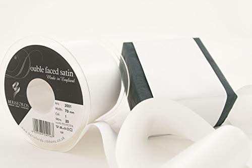 Berisfords Ribbon, White, 70 mm
