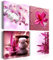 B&D XXL - Wandbilder Set Blumen 60x60 cm 4 Teilig je 30x30 Vlies Leinwandbild Kunstdruck modern Wandbilder XXL Wanddekoration Design Wand Bild mehrteilig - Lilien Orchidee Steine Spa rose 0