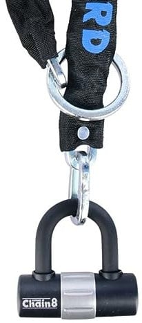 Oxford 8, Lucchetto a Catena e Mini grillo Unisex-Adulto, Nero, 8 mm x 1000 mm