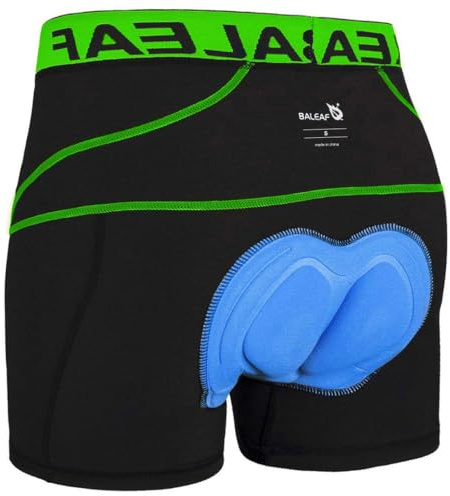 baleaf Cycling Shorts Mens Padded Undershorts Bike Short Mountain MTB Liner Riding Breathable Bicycle Underwear Green M