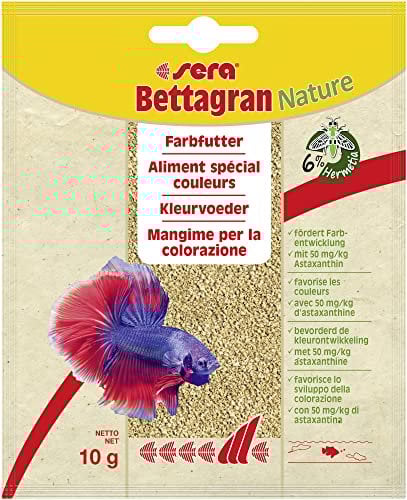 sera Bettagran Nature 10 g - Feingranulat mit 50 mg/kg Futter natürlichem Astaxanthin für Betta, Fischfutter fürs Aquarium Salmler, Neon & Co.