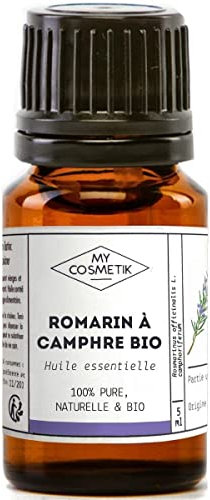 MY COSMETIK - Olio essenziale di canfora e rosmarino biologico - Da agricoltura biologica - Chemiotipizzato HEBBD/HECT - 100% puro e naturale - Certificato ECOCERT - Prodotto in Francia - 10 ml
