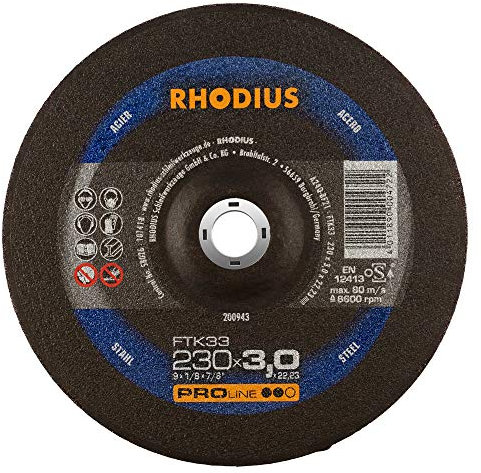 Rhodius FTK33 Trennscheiben 230 x 3,0 mm für Stahl gekröpft 25 Stück