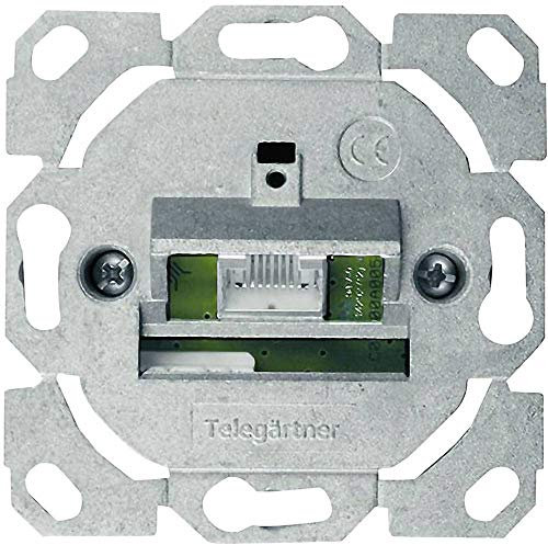 Telegärtner Anschlussdose AMJ45, geschirmt, Cat. 6A Netzwerkschnittstelle, PoE-fähig, 360° Abschirmung, Alpinweiß, ohne Zentralplatte