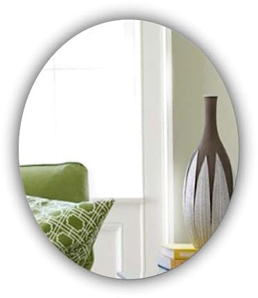 Oval Wall Mounted Acrylic Mirror: Frameless, Easy to Stick, Strong, Lightweight