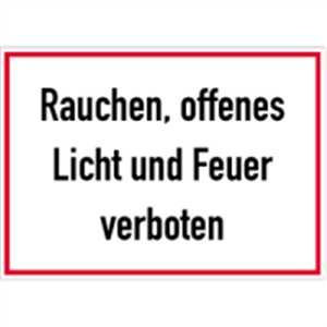 Schild Rauchen offenes Licht Feuer verboten 25x35cm Alu