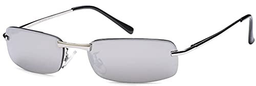 BEZLIT Rechteckbrille Herren Sonnenbrille Streetfighter Fliegerbrille Sportlich B414 Silber