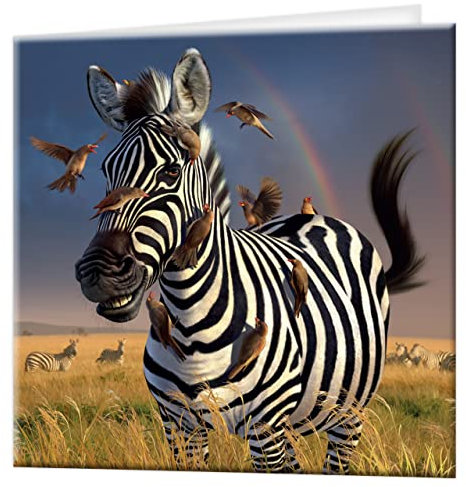 3D LiveLife Grußkarte - Jailbird von Deluxebase. Bunte Zebra Linsenförmig 3D-Karte für jeden Anlass und jedes Alter. Originalvorlage lizenziert von dem bekannten Künstler Jerry LoFaro