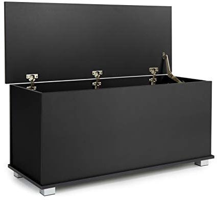 Home Source Ottoman Storage Toy Chest Bedding Blanket Box, Black, 99cm