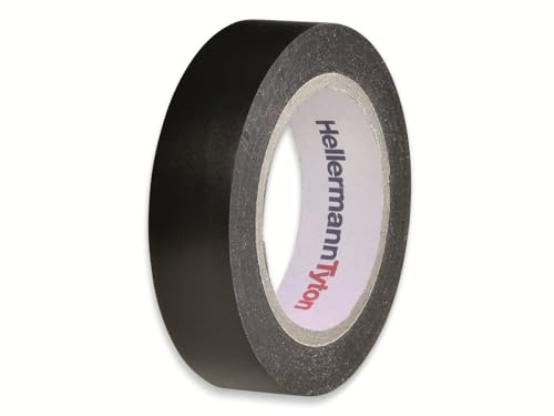 HellermannTyton PVC Isolierband Flex 15-BK15x10m | Elektro-Isolierband, Beständig gegen Feuchtigkeit & Chemikalien, bis 1 kV, IEC 60454-3-1-6, Hohe Haftfähigkeit