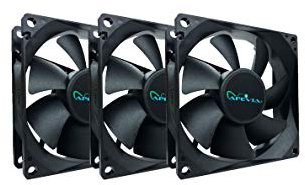 APEVIA AF38S-BK 80mm 4pin Molex + 3pin Motherboard Silent Black Case Fan (3-pk)