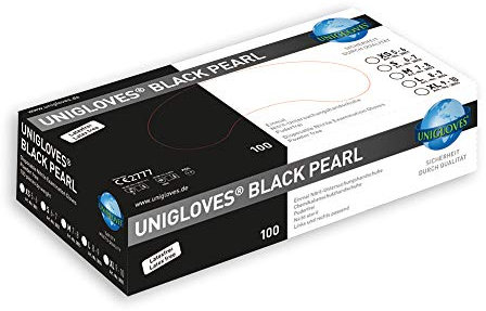 1000 Stk. Unigloves Black Pearl Nitril-Handschuhe SCHWARZ Gr.M