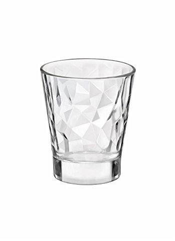 Bormioli Rocco 350238 Diamond Trasparente Schnapsglas, Shotglas, Stamper, 80 ml, Glas, transparent, 6 Stück