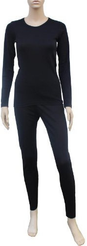Cox Swain Thermo Women Funktionswäsche Set Hose und Langarm Shirt in bewährter Qualität, Colour: Black, Size: L