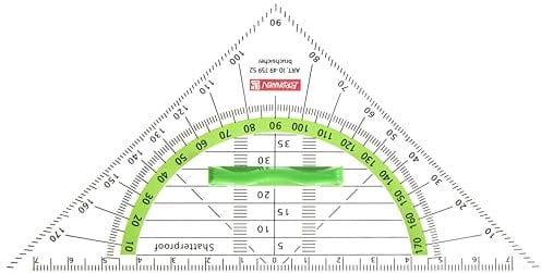 Brunnen 104975952 Geometrie-Dreieck Colour Code (für Schule und Büro, 16 cm, bruchsicher, ergonomischer Griff) grün / kiwi